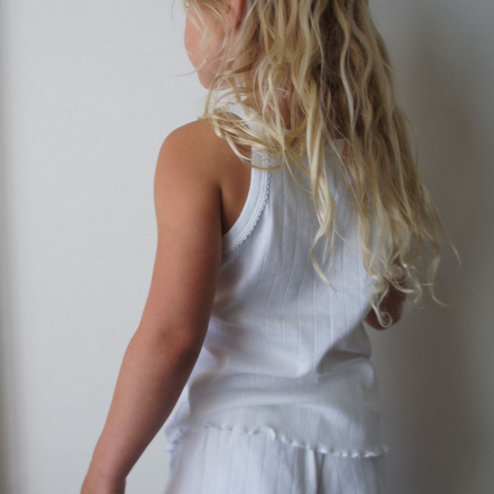 Strap top - Curled ends - Organic cotton - Pointelle