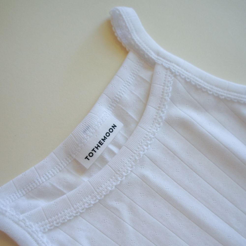 Strap top - Curled ends - Organic cotton - Pointelle