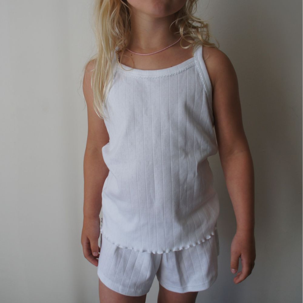 Strap top - Curled ends - Organic cotton - Pointelle