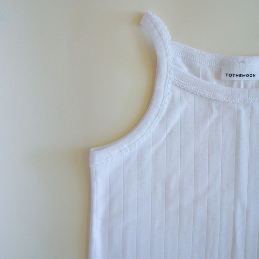 Strap top - Curled ends - Organic cotton - Pointelle