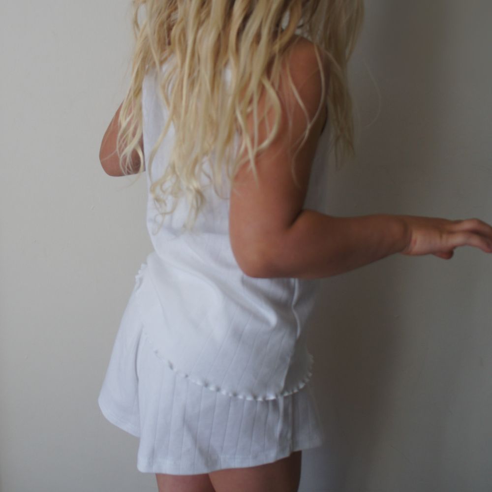 Strap top - Curled ends - Organic cotton - Pointelle