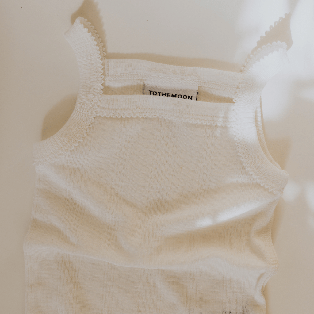 Tothemoon ☾ Tothemoon ☾ - Strap body - Wool & silk - Needle pattern - Natural Clothing 56/62