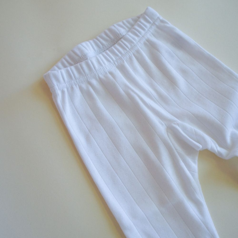 Footed baby pants - Organic cotton - Pointelle