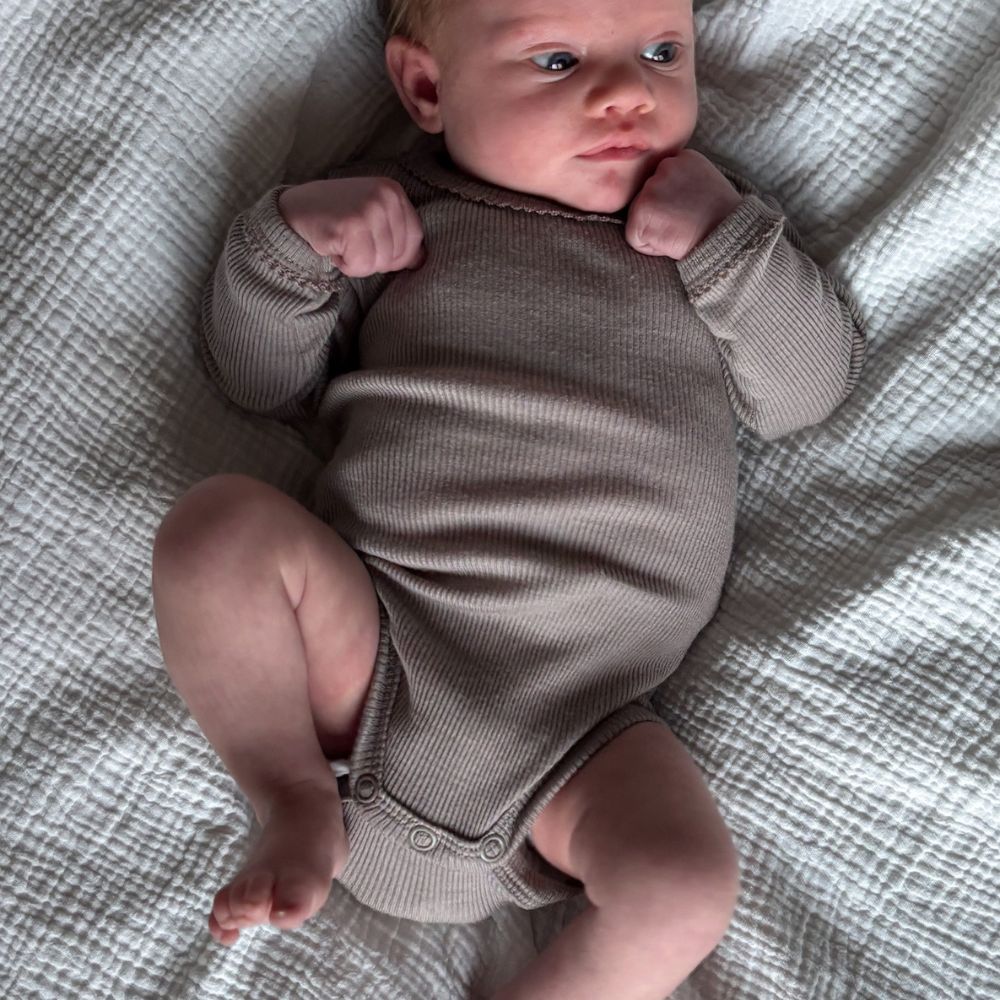 Body - Long sleeve - 100% Wool - Rib - Taupe