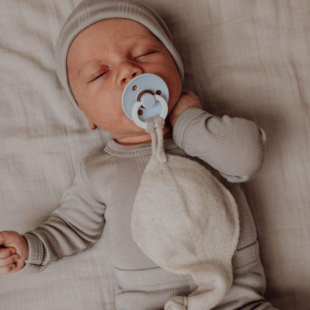Tothemoon ☾ Tothemoon ☾ - Newborn Beanie - Wool & silk - Needle pattern - Dove Clothing 34cm