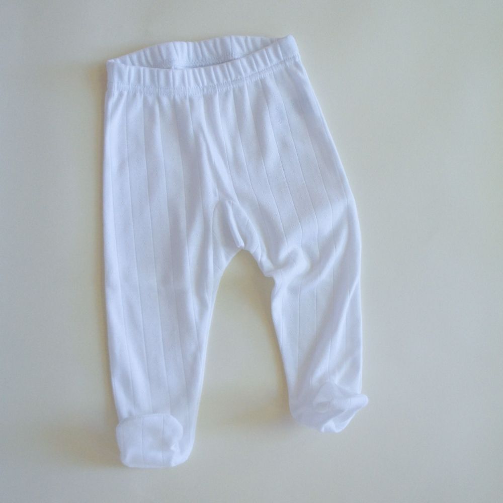 Footed baby pants - Organic cotton - Pointelle