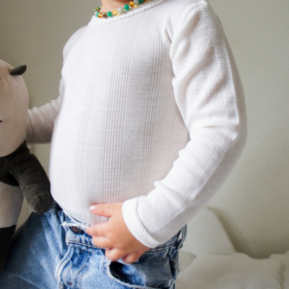 Tothemoon ☾ Tothemoon ☾ - Body - Long sleeve - Wool & silk - Needle pattern - Natural Clothing 50