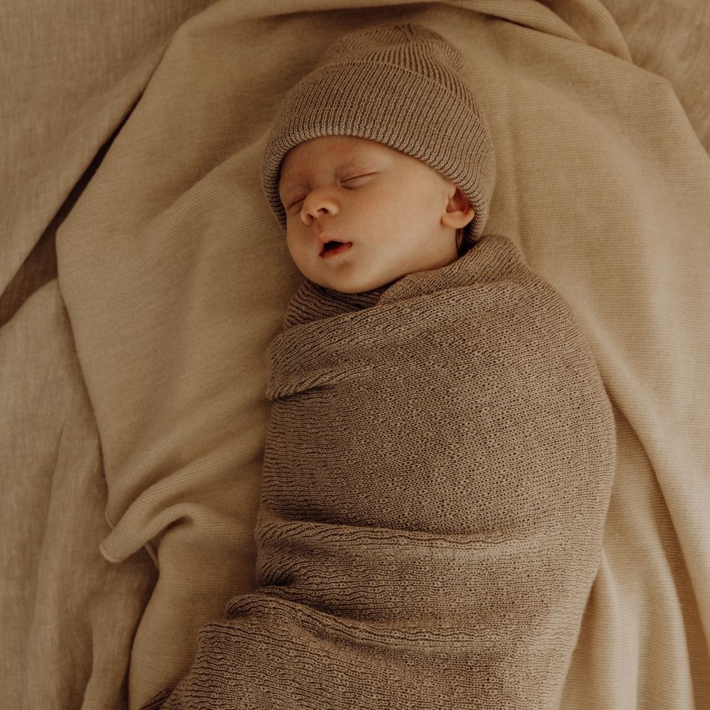 Hvid Hvid x Zoen voor Gust - Dora blanket - 100% Merino wool - Thick knit - Sesame Blankets Default Title