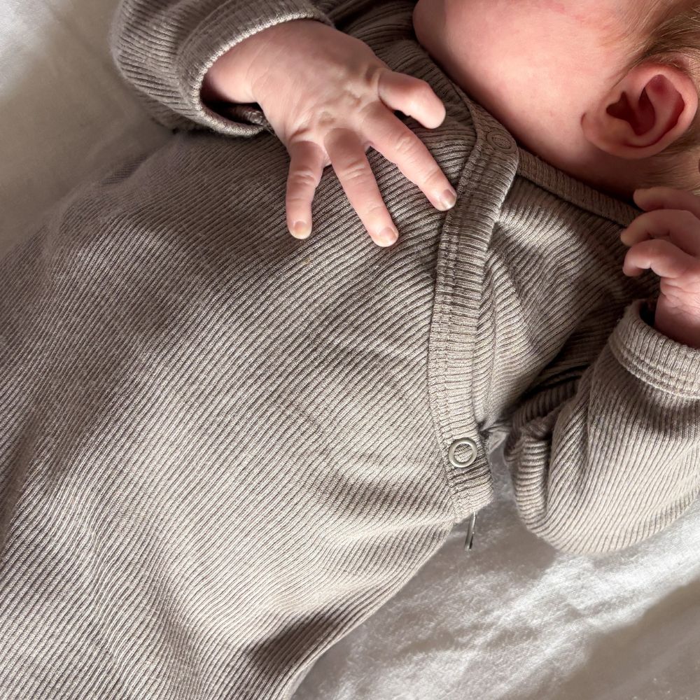 Wrap-around - Sleeping bag - With zipper - 100% Wool - Rib - Taupe