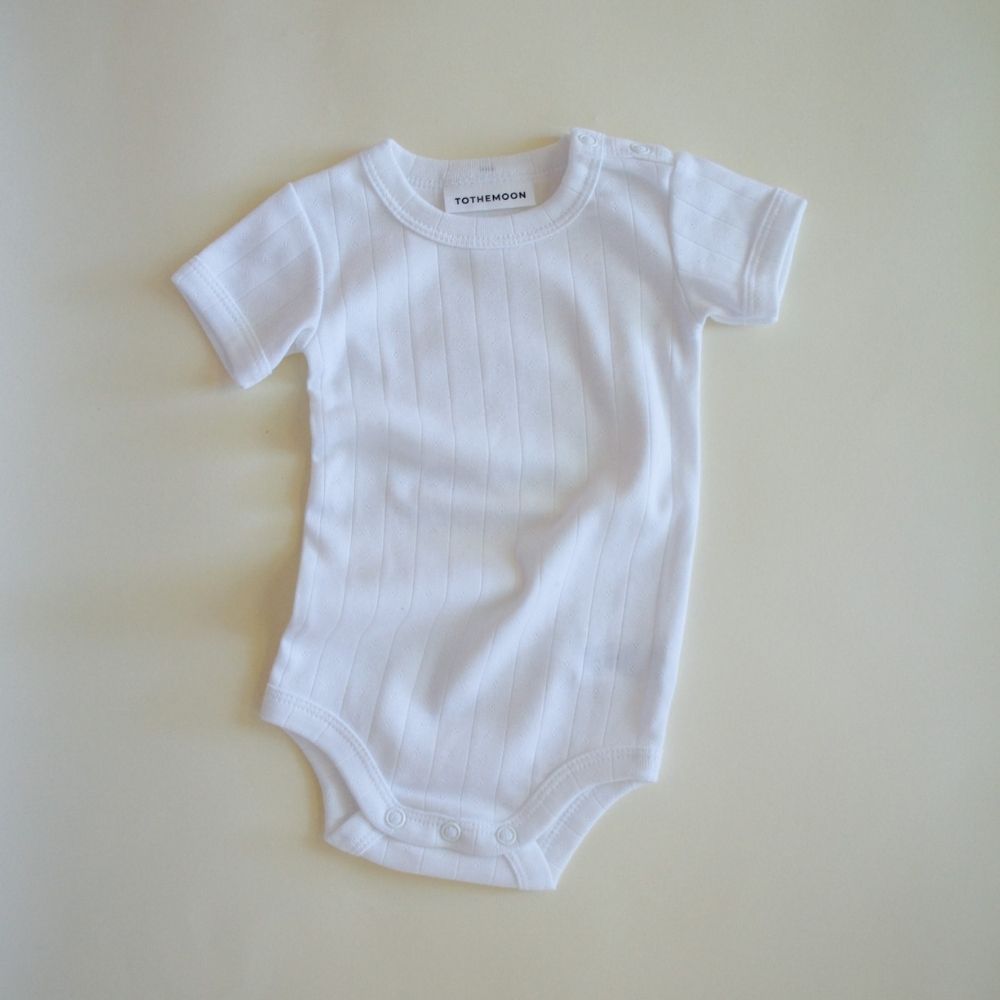 Body - Short sleeve - Organic cotton - Pointelle