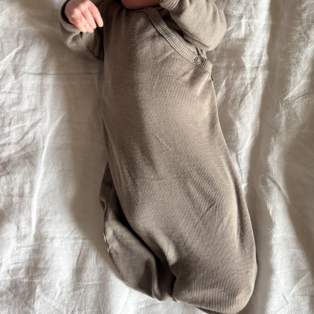 Wrap-around - Sleeping bag - With zipper - 100% Wool - Rib - Taupe