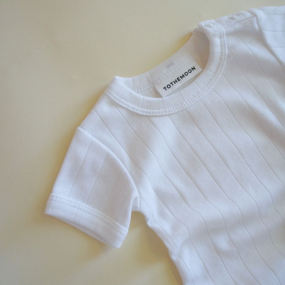 Body - Short sleeve - Organic cotton - Pointelle