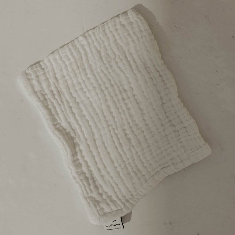 Tothemoon ☾ Tothemoon ☾ - Cotton Gauze Washcloths - Set of 3 - 4 Layers - Handmade Accessoires Clear White
