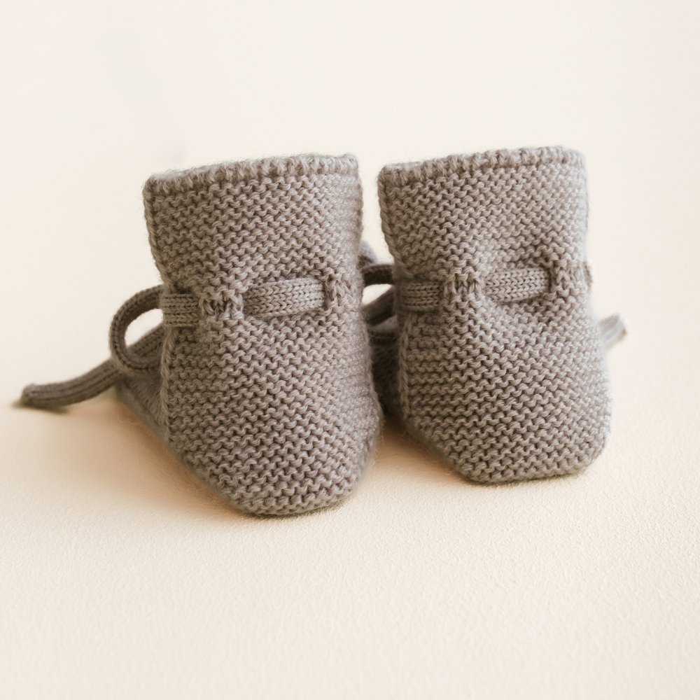Hvid Hvid x Zoen voor Gust - Booties - 100% Merino wool - Sesame Booties 0-9m