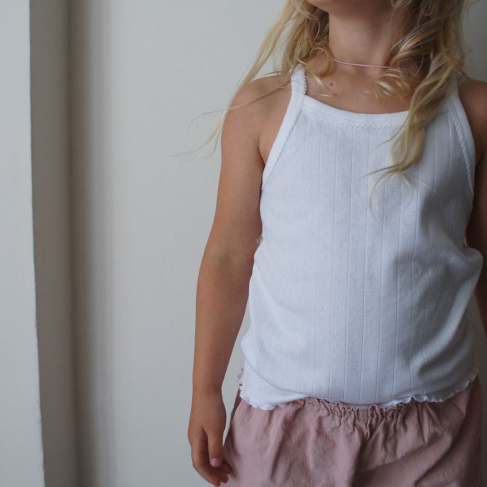 Strap top - Curled ends - Organic cotton - Pointelle