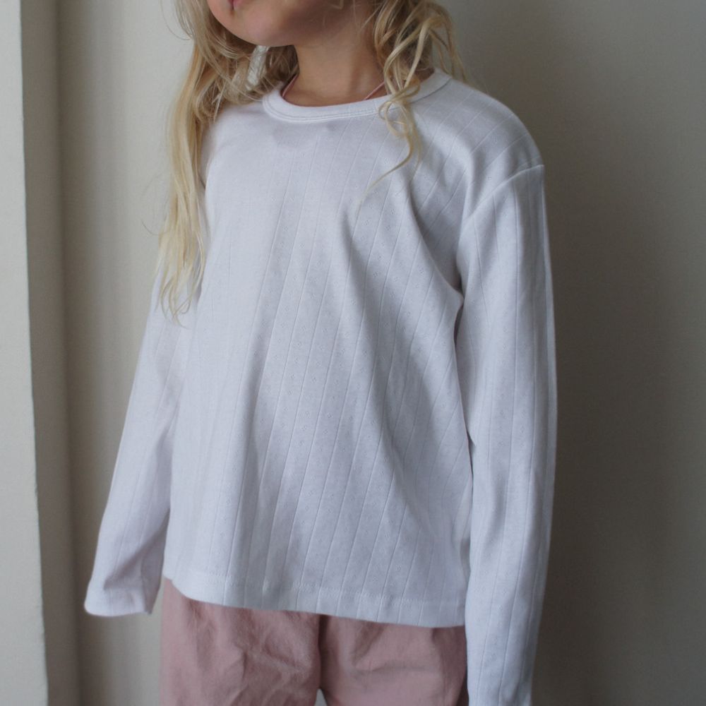 Shirt - Long sleeve - Organic cotton - Pointelle