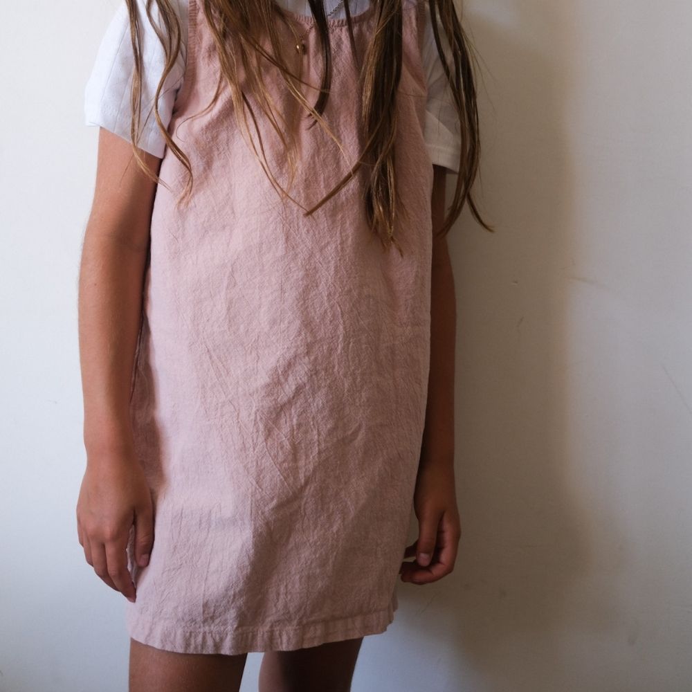 Ziggy dress - V-shaped back - 100% Cotton - Handmade in Holland - Old Rose