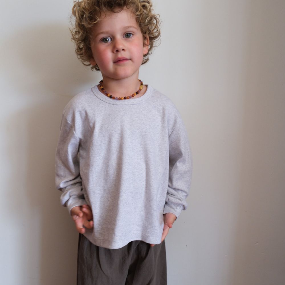 Tothemoon ☾ - Shirt - Long sleeve - Cuffed sleeves - Organic cotton - Light grey