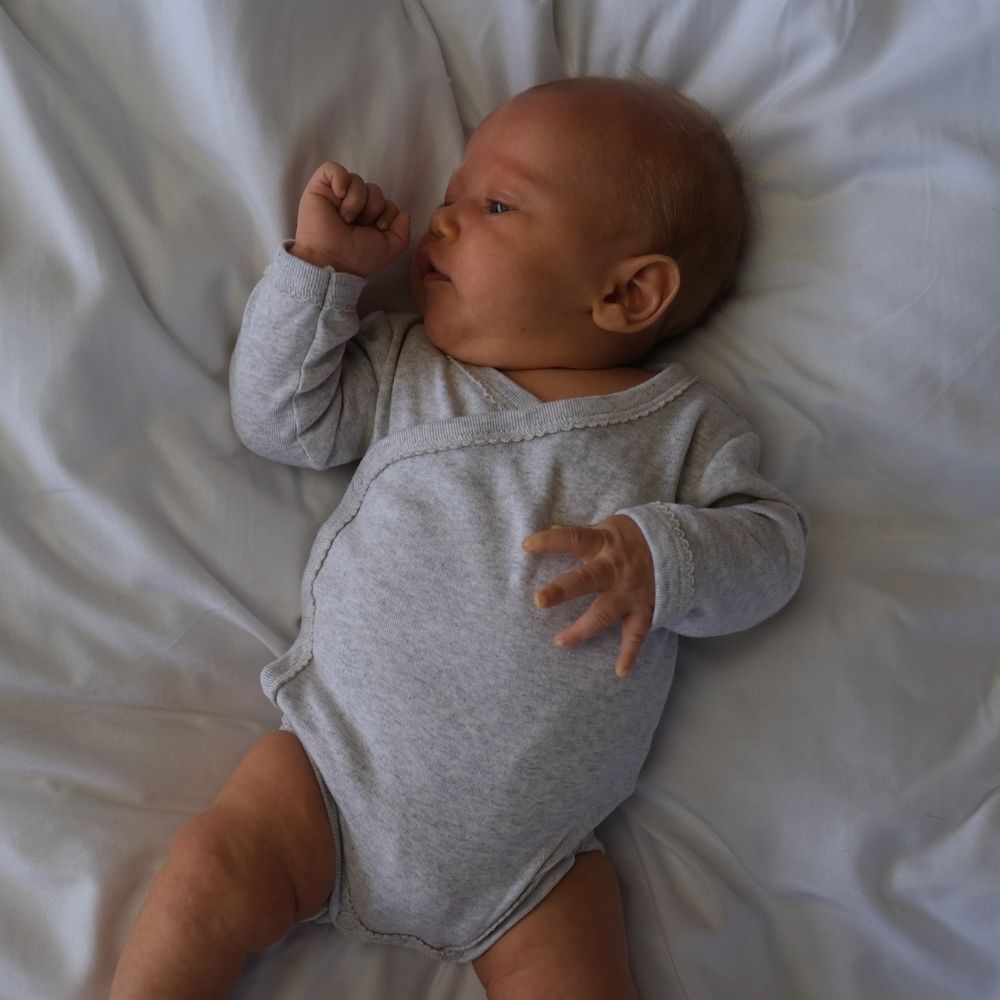 Tothemoon ☾ - Cross-over body - Long sleeve - Organic cotton - Light grey