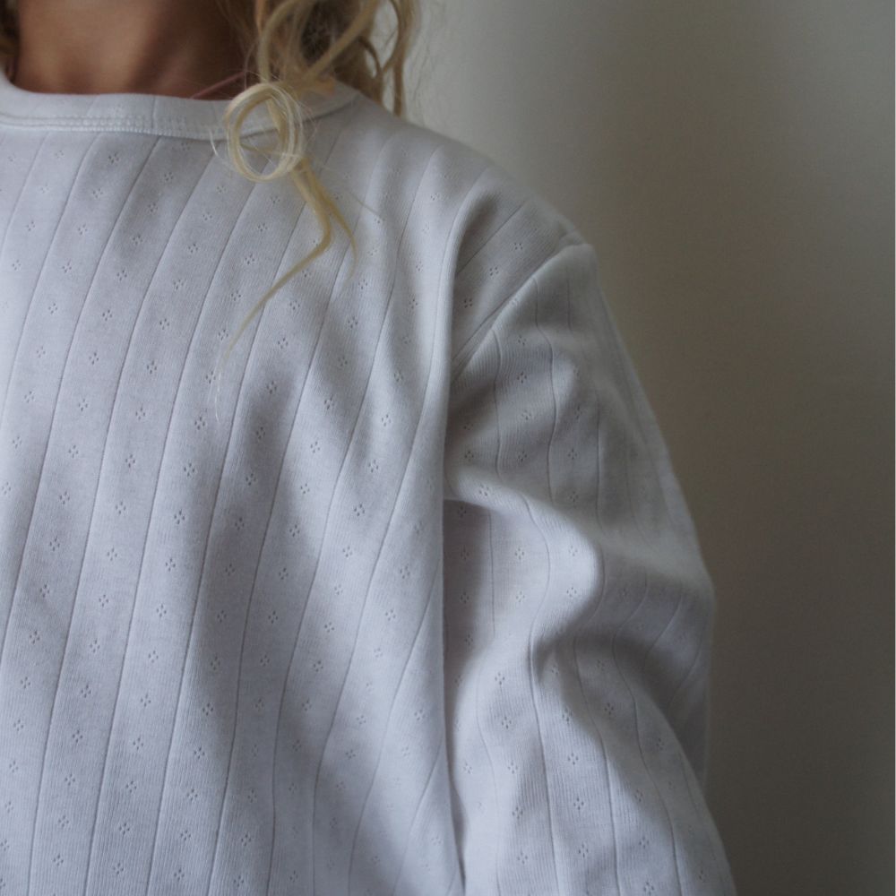 Shirt - Long sleeve - Organic cotton - Pointelle