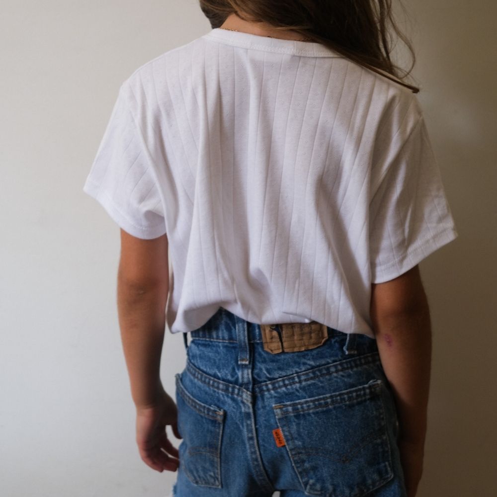 Shirt - Short sleeve - Organic cotton - Pointelle