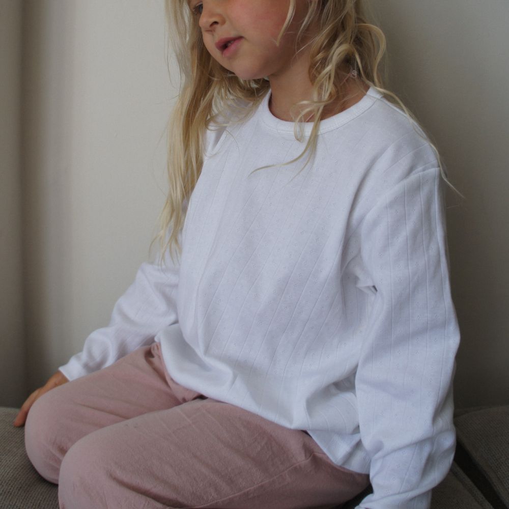 Shirt - Long sleeve - Organic cotton - Pointelle