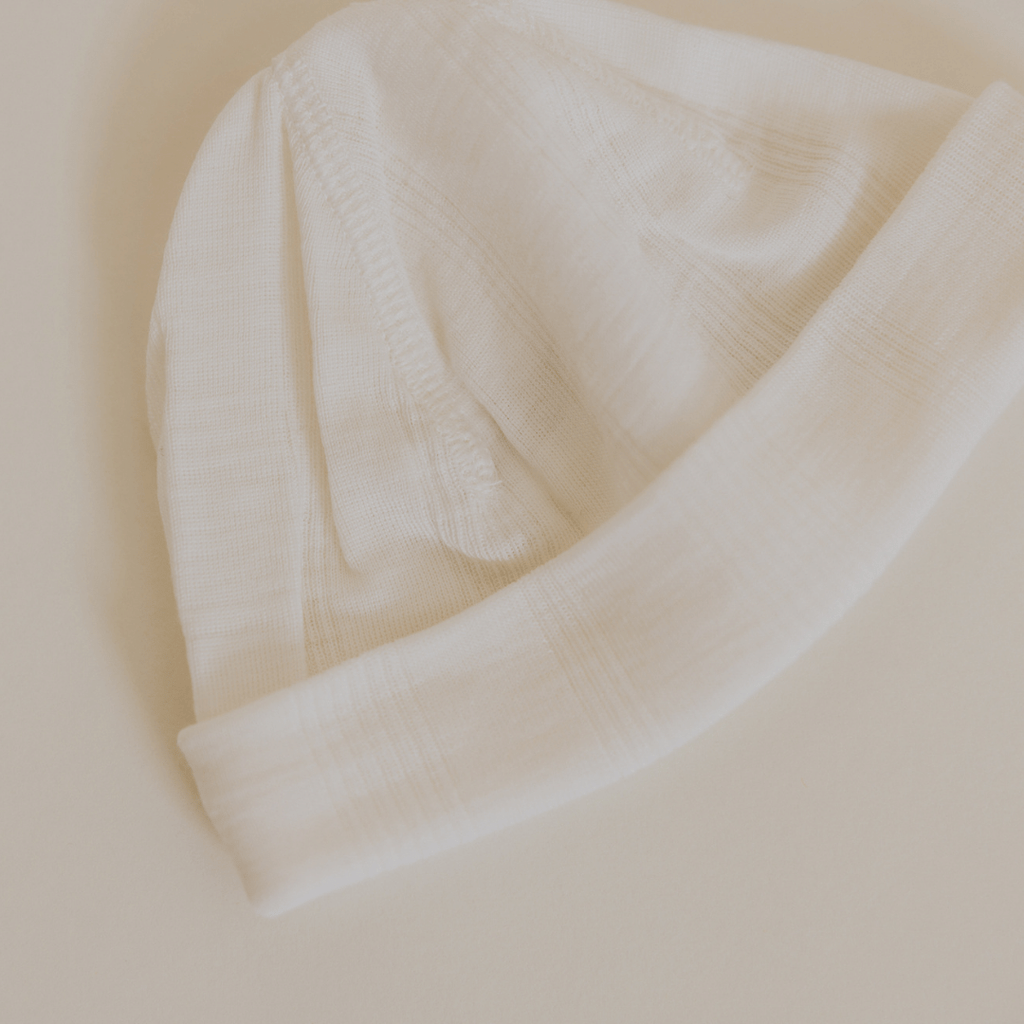 Tothemoon ☾ Tothemoon ☾ - Beanie - Wool & silk - Needle pattern - Natural Clothing 34cm