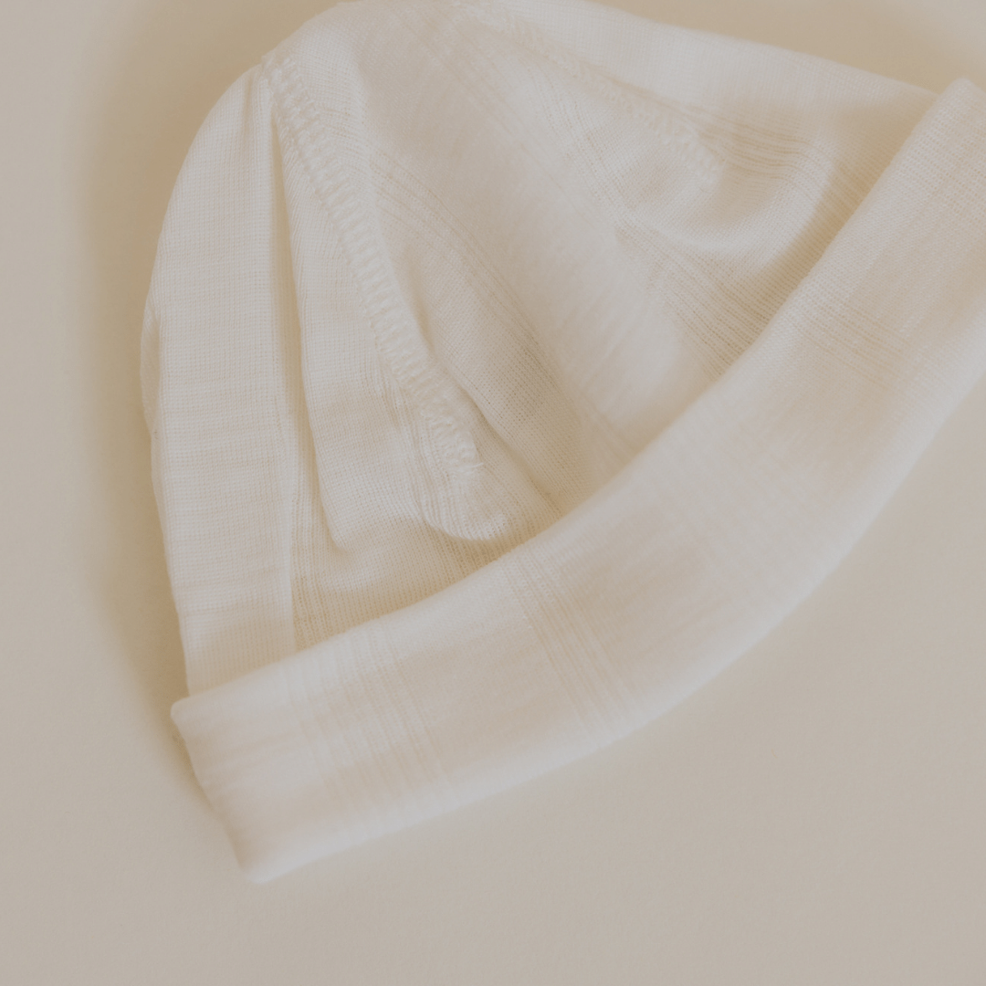 Tothemoon ☾ Tothemoon ☾ - Beanie - Wool & silk - Needle pattern - Natural Clothing 34cm