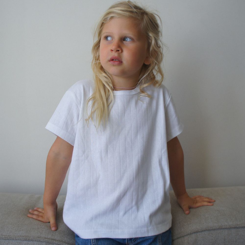 Shirt - Short sleeve - Organic cotton - Pointelle