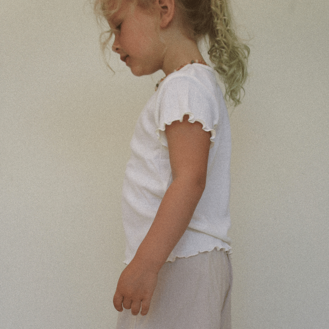 Tothemoon ☾ Tothemoon ☾ - Shirt - Short sleeve - Curled ends - Wool & silk - Pointelle - Previous design Clothing 86/92