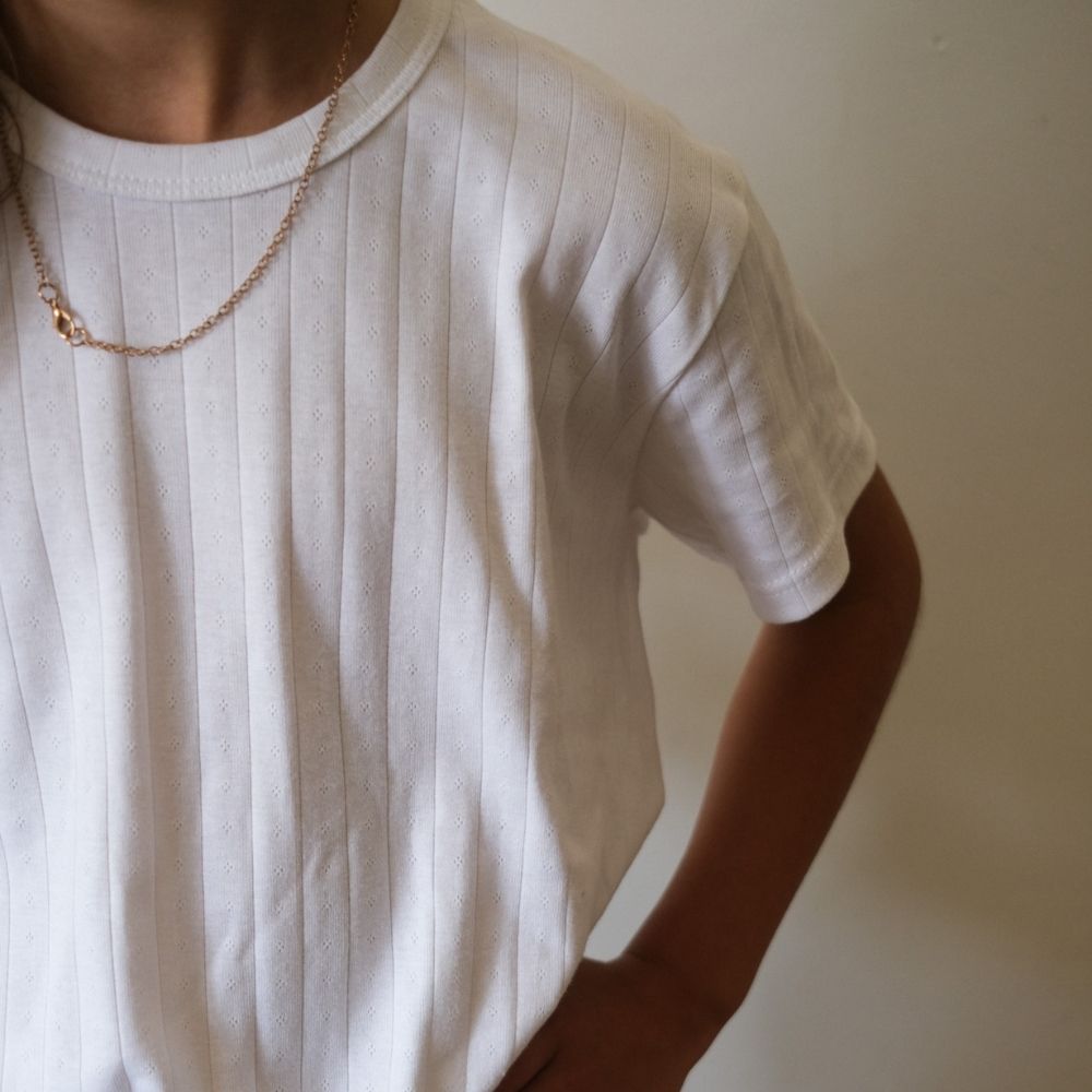 Shirt - Short sleeve - Organic cotton - Pointelle