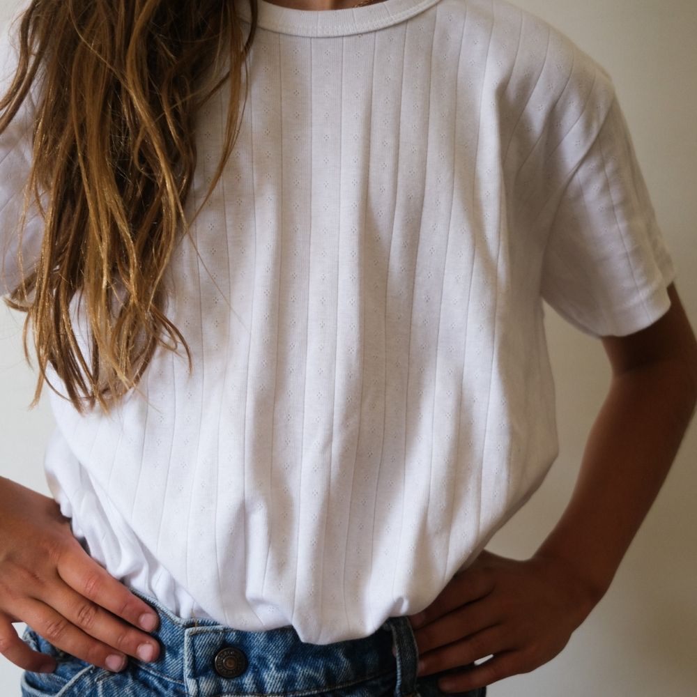 Shirt - Short sleeve - Organic cotton - Pointelle