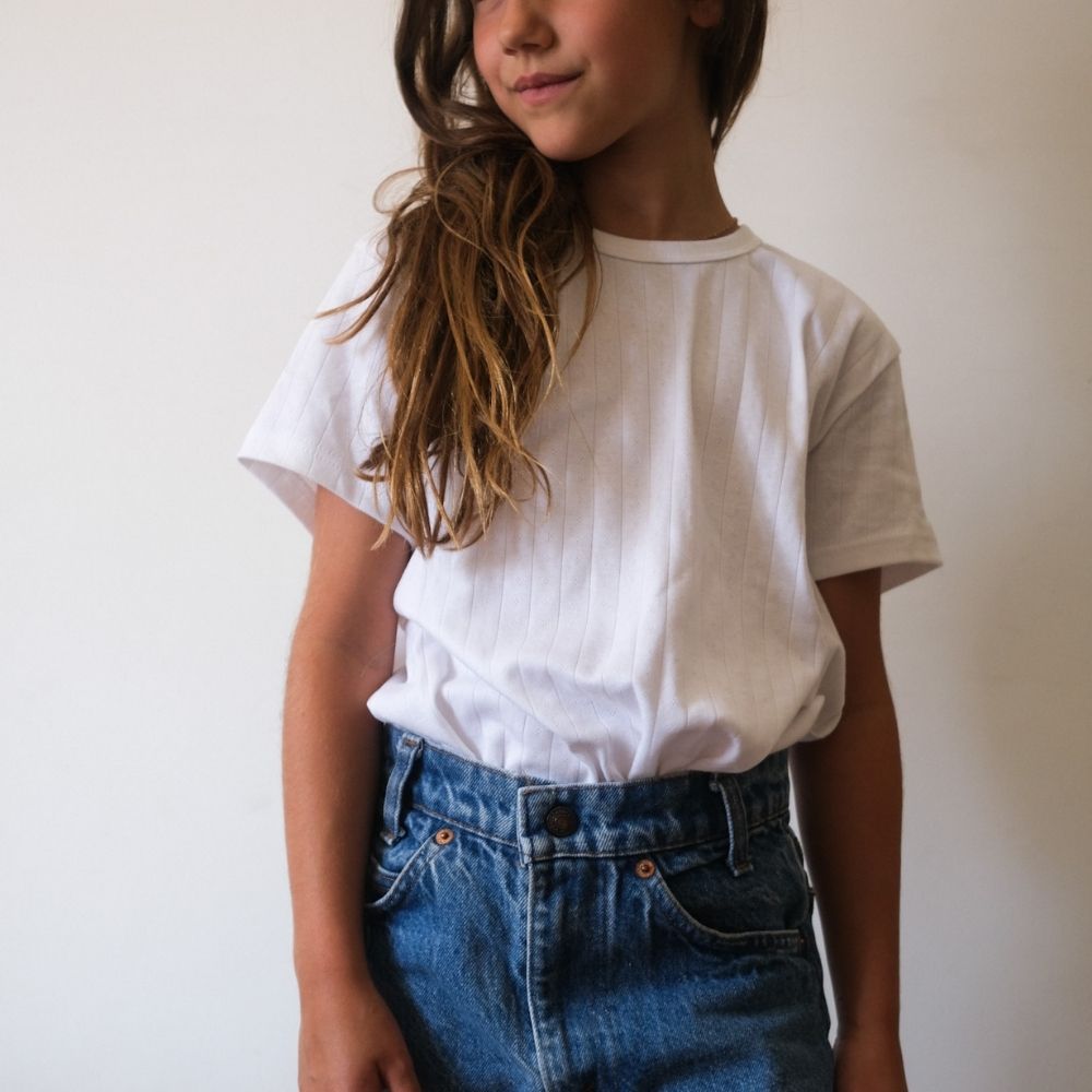 Shirt - Short sleeve - Organic cotton - Pointelle