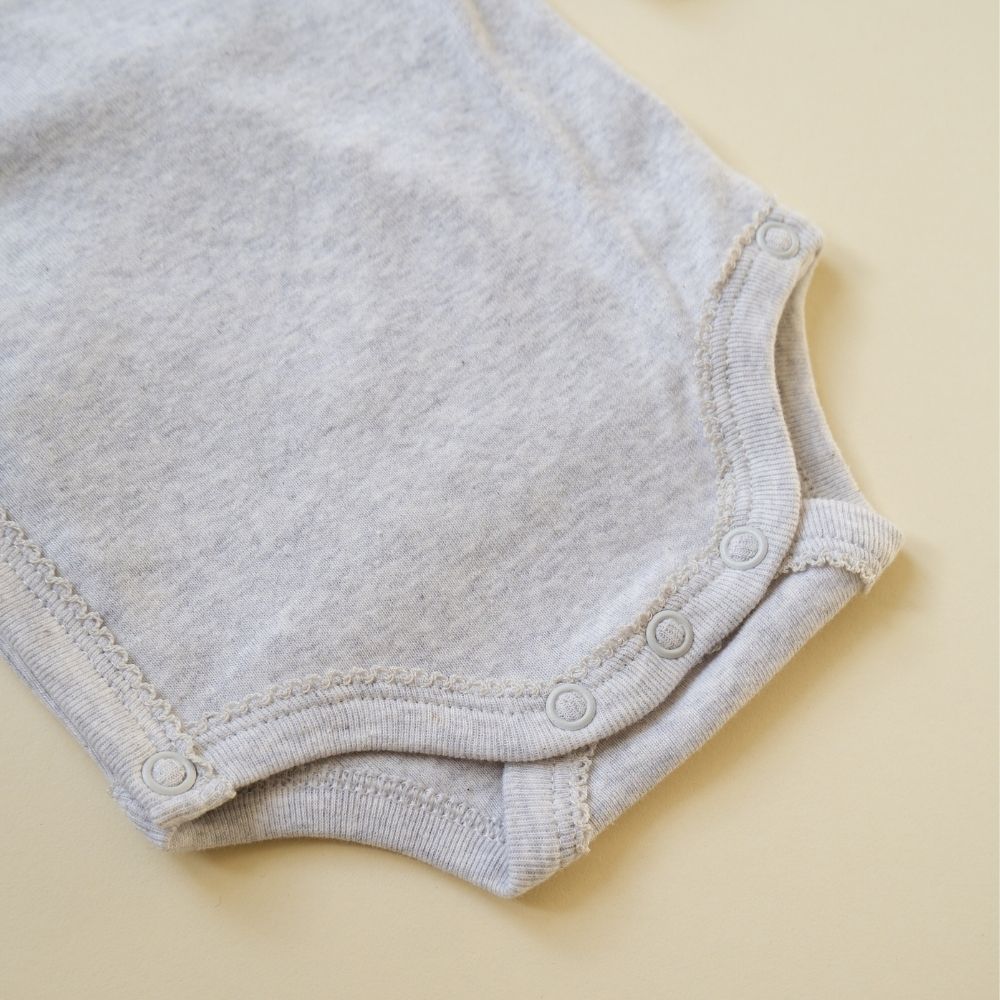 Tothemoon ☾ - Cross-over body - Long sleeve - Organic cotton - Light grey