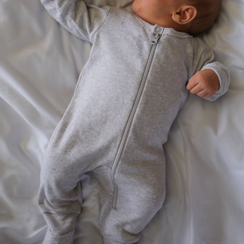 Tothemoon ☾ - Sleep suit - 2 in 1 Foot - With zipper - Organic cotton - Light grey