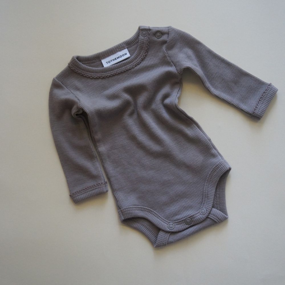 Body - Long sleeve - 100% Wool - Rib - Taupe