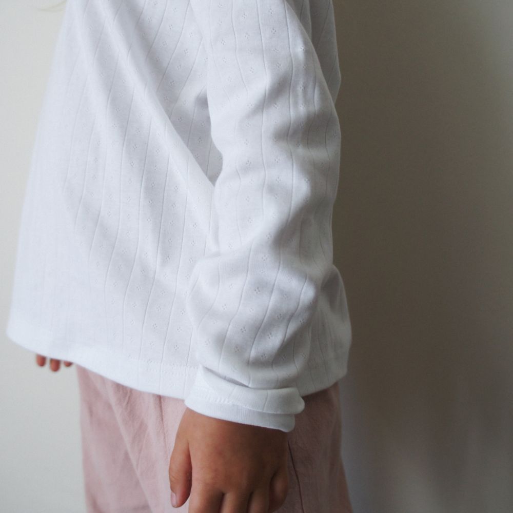 Shirt - Long sleeve - Organic cotton - Pointelle