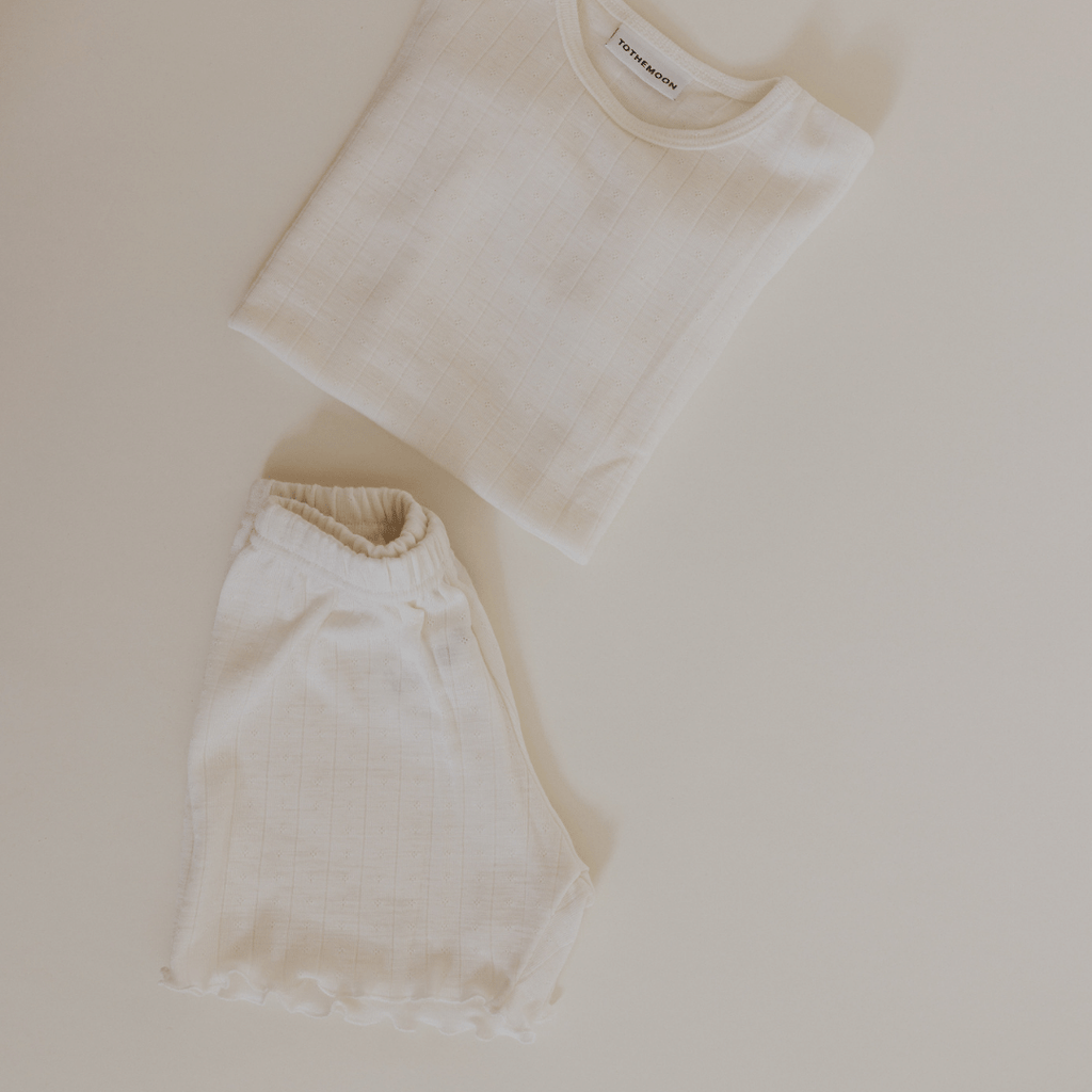Tothemoon ☾ Tothemoon ☾ - Shorts - Curled ends - Wool & silk - Pointelle Clothing 86/92