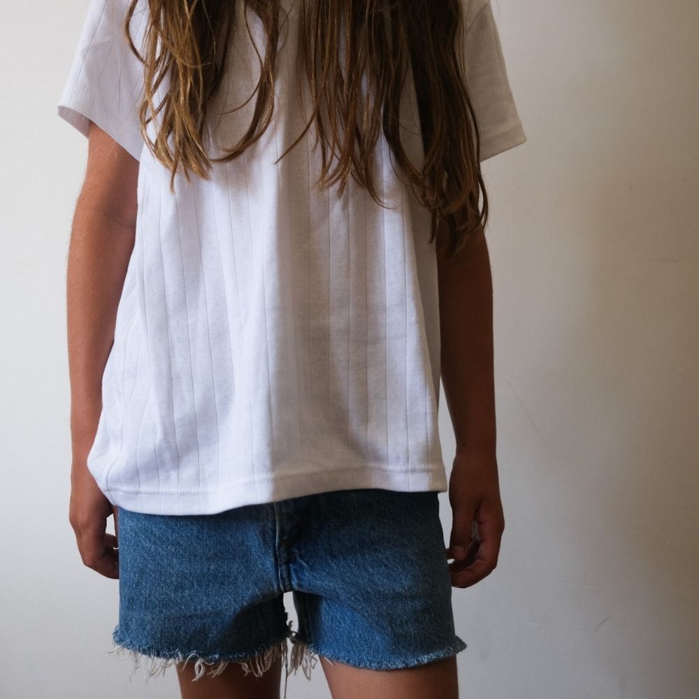 Shirt - Short sleeve - Organic cotton - Pointelle