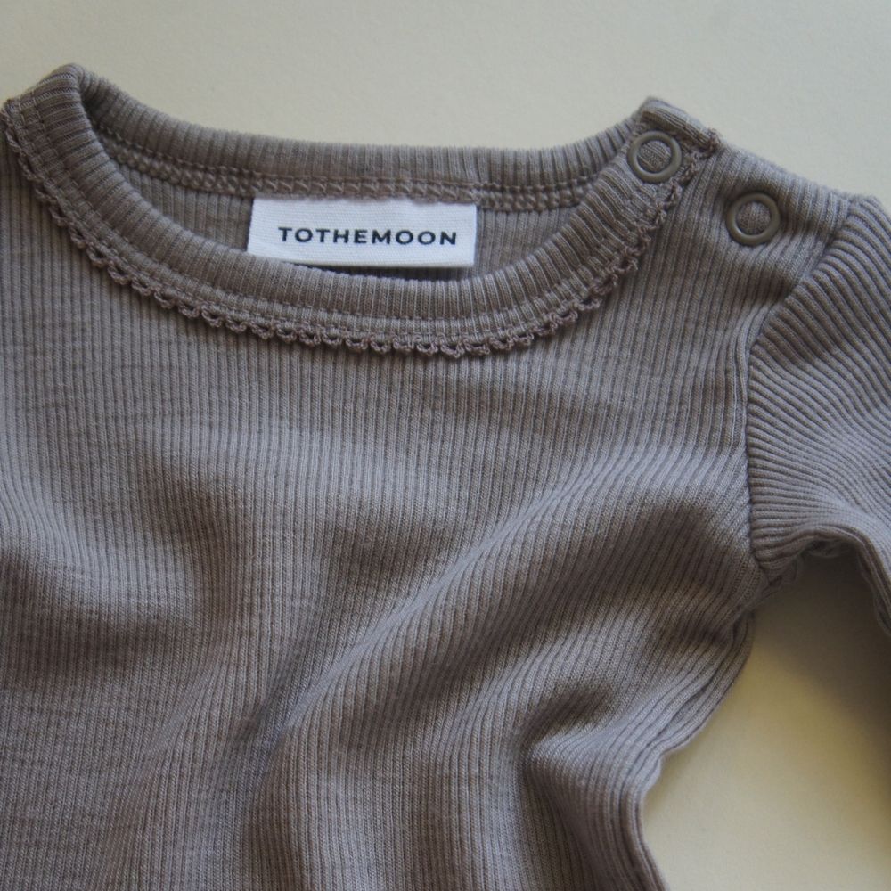 Body - Long sleeve - 100% Wool - Rib - Taupe