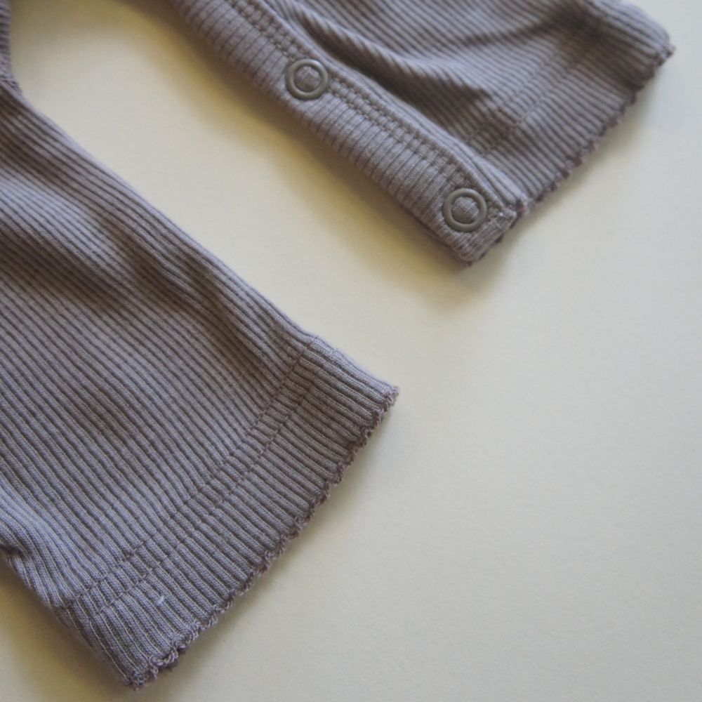 Jumpsuit - 100% Wool - Rib - Taupe