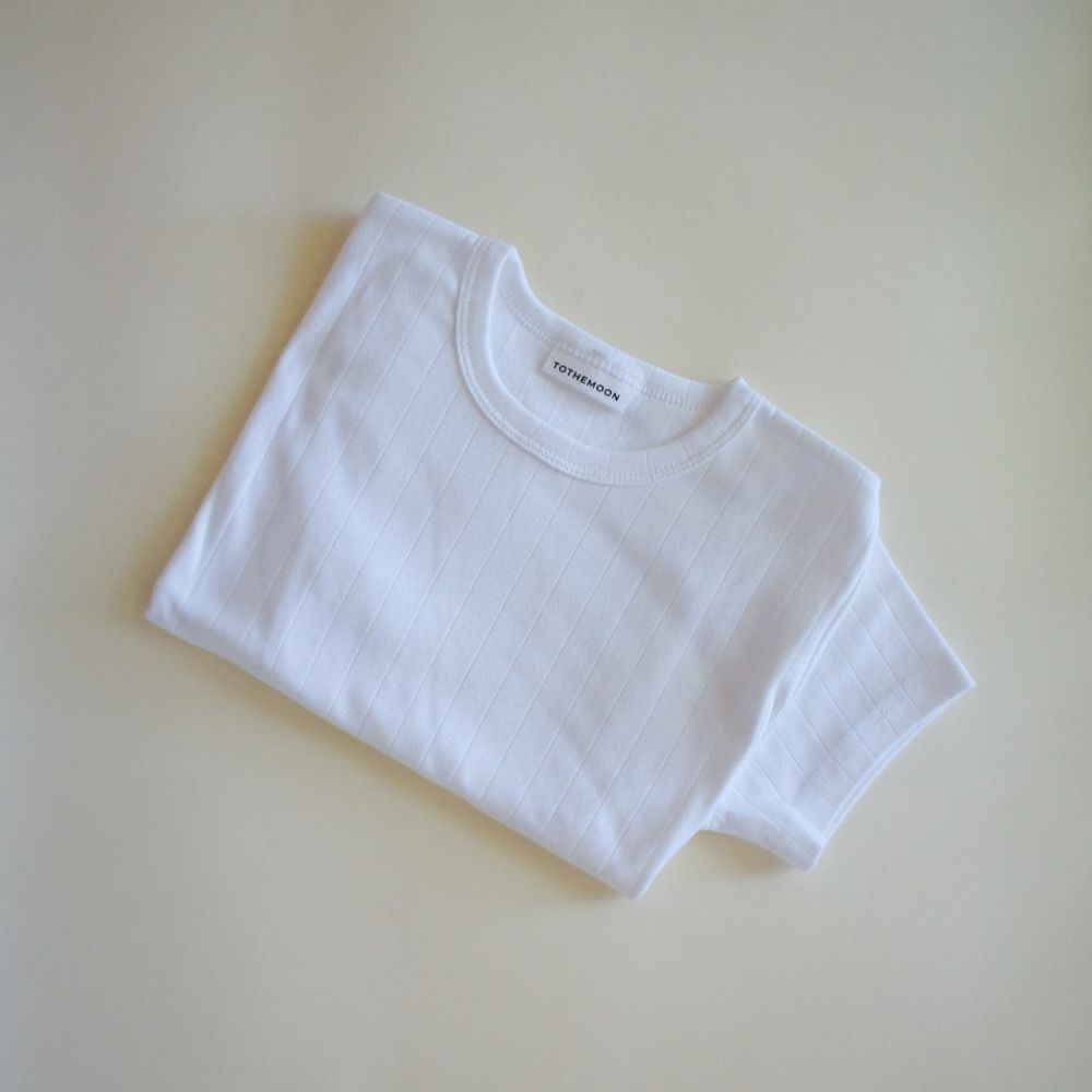 Shirt - Short sleeve - Organic cotton - Pointelle