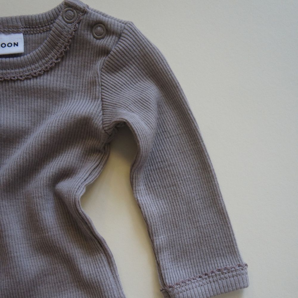 Body - Long sleeve - 100% Wool - Rib - Taupe