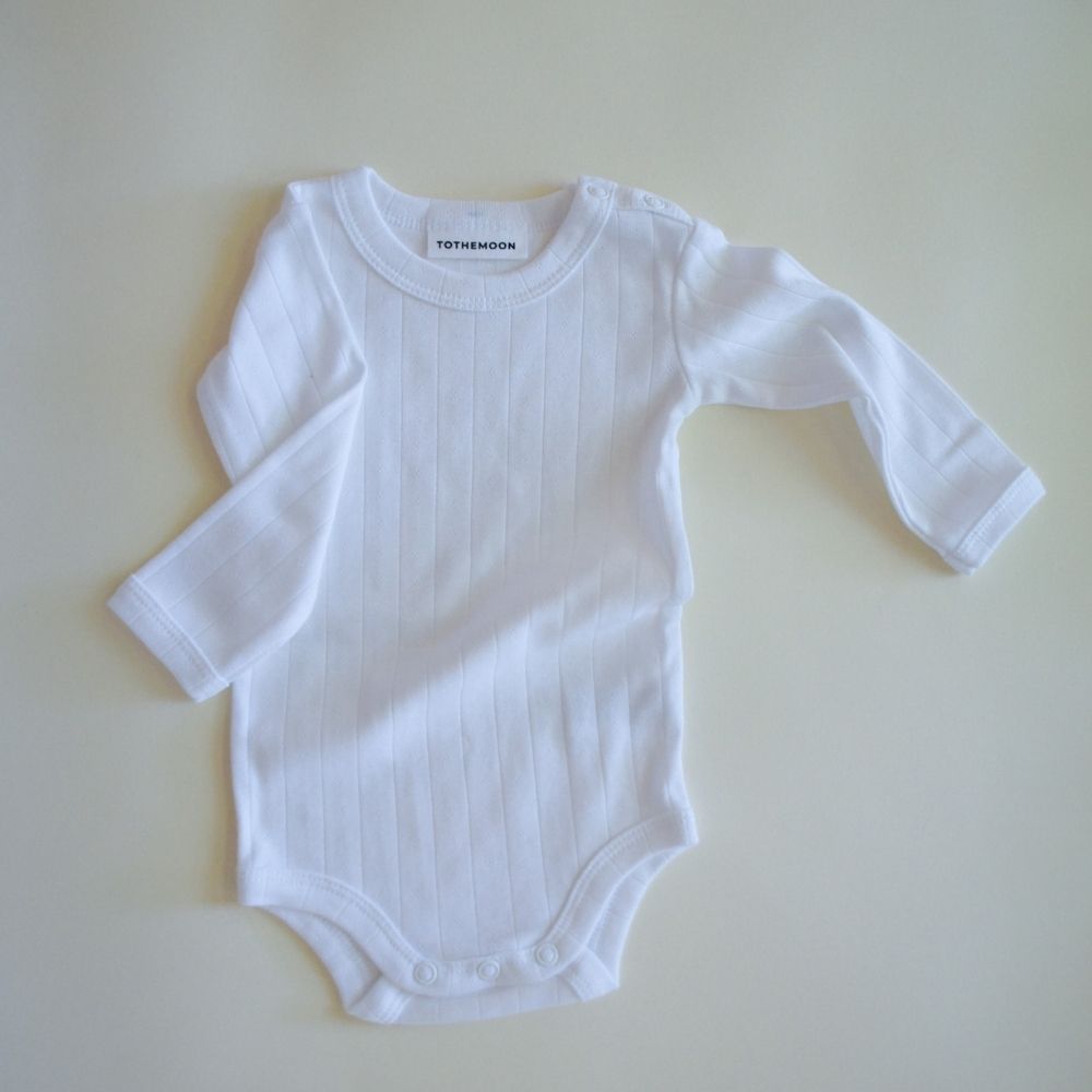 Body - Long sleeve - Organic cotton - Pointelle