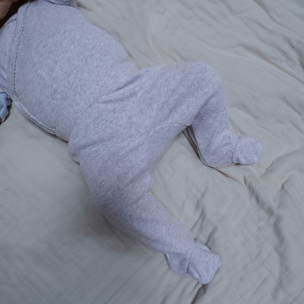 Tothemoon ☾ - Footed baby pants - Organic cotton - Light grey