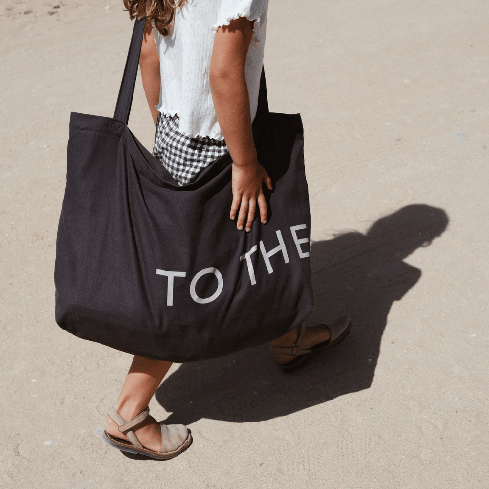 Tothemoon ☾ Tothemoon ☾ - Diaper bag with zipper - 100% Cotton Black print