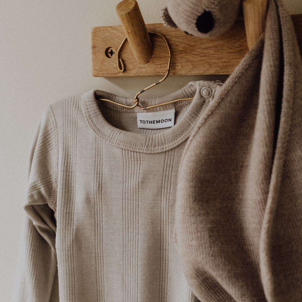 Tothemoon ☾ Tothemoon ☾ - Body - Long sleeve - Wool & Silk - Needle pattern - Dove Clothing 50