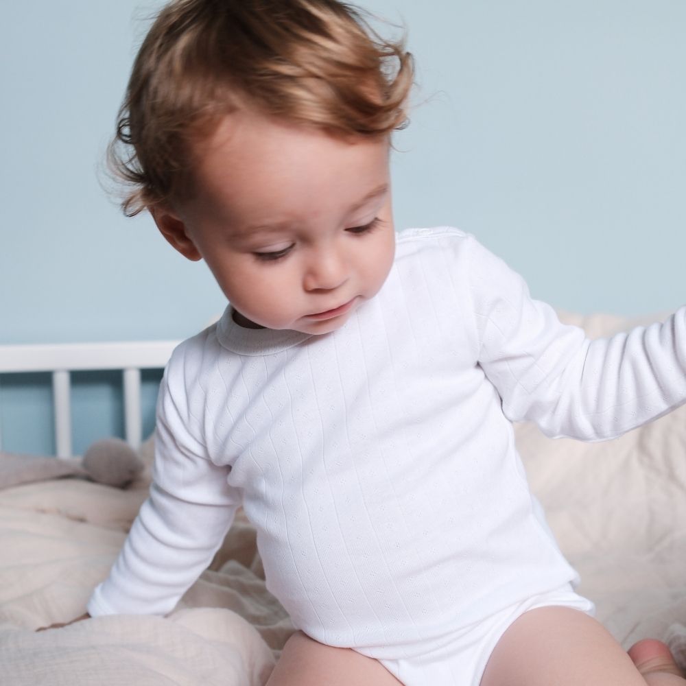 Body - Long sleeve - Organic cotton - Pointelle