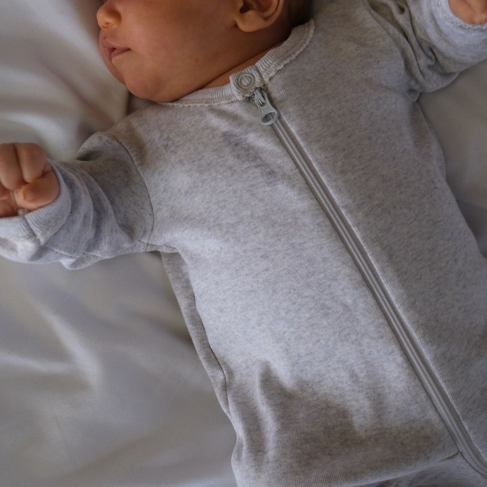 Tothemoon ☾ - Sleep suit - 2 in 1 Foot - With zipper - Organic cotton - Light grey