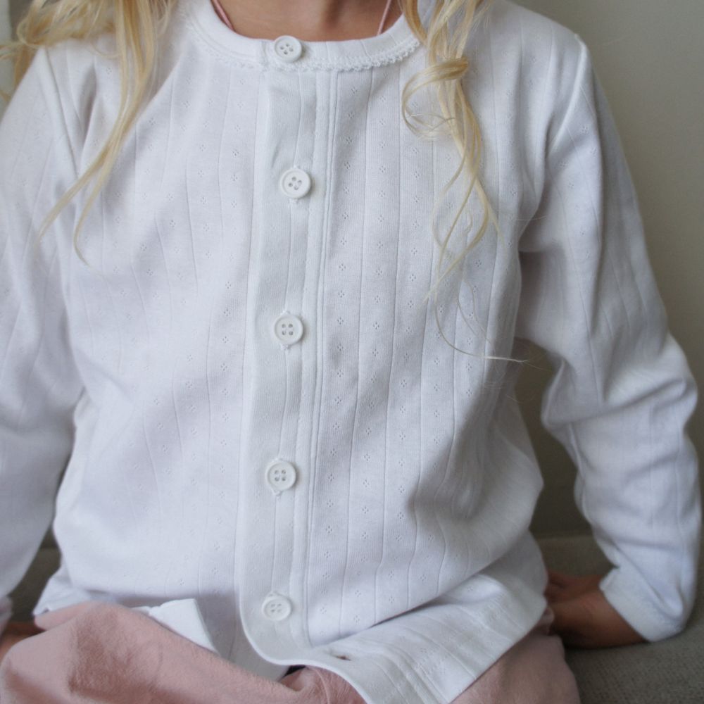 Kids Cardigan - Organic cotton - Pointelle